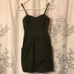 Army green short dress WITH pockets!